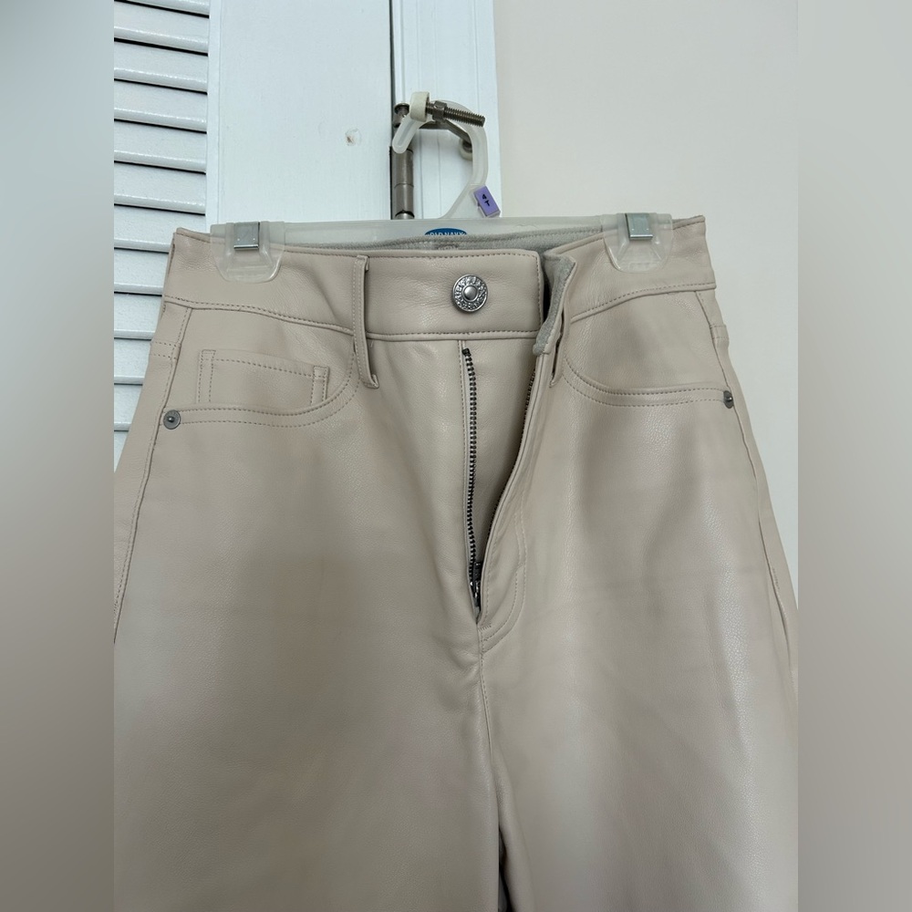 Express Modern Straight Super High Rise Faux Leather Pants